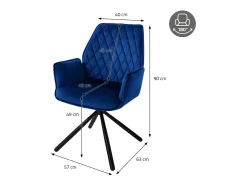 Silla giratoria Silla de comedor Sillón giratorio 180 grados Silla de salón Terciopelo