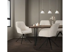 Silla giratoria Silla de comedor Sillón Giratorio 360 grados Silla de salón Crem