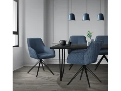 Silla giratoria Silla de comedor Sillón Giratorio 360 grados Silla de salón Azul