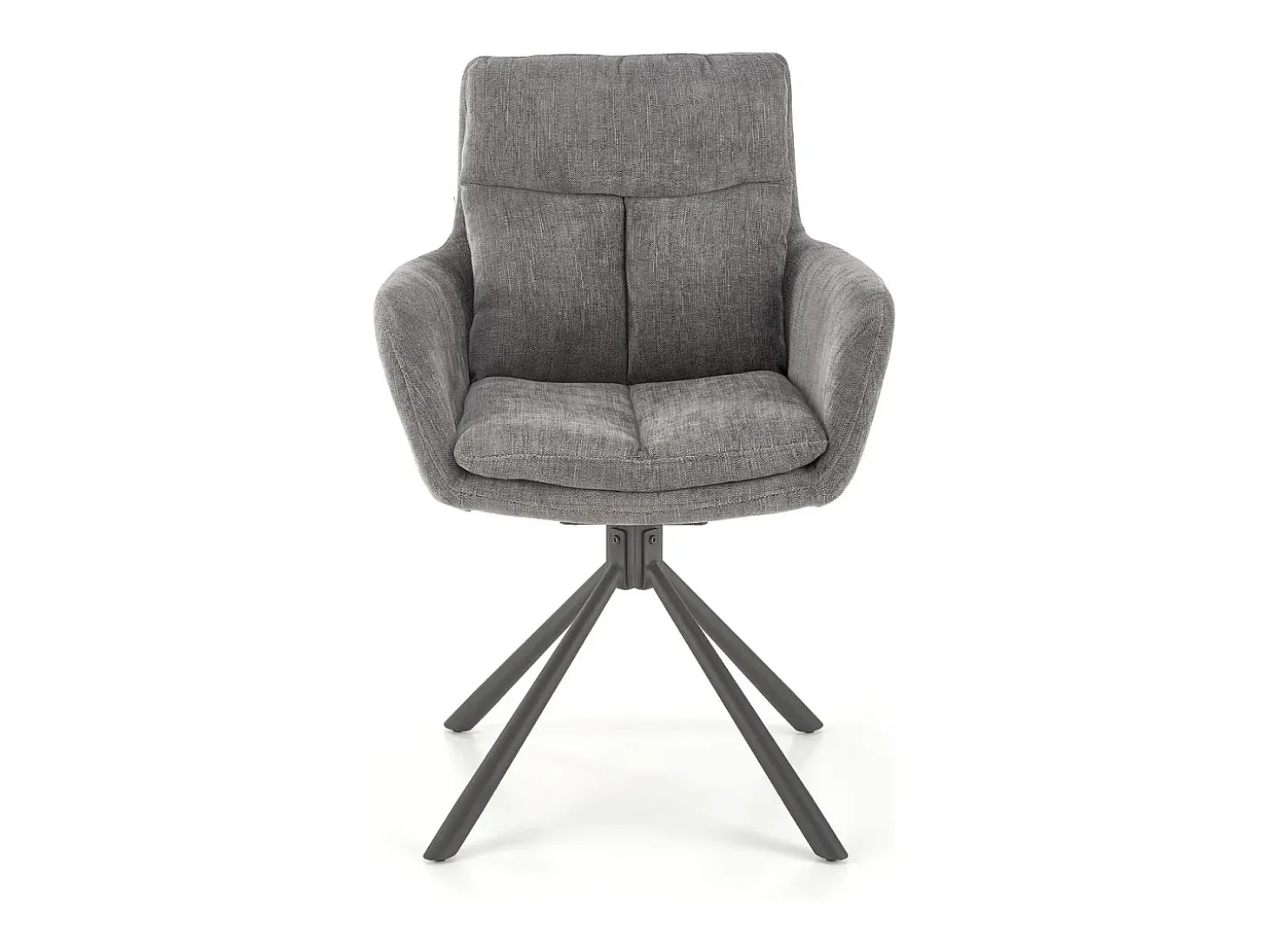 Silla giratoria tapizada de diseño en tejido gris Edge