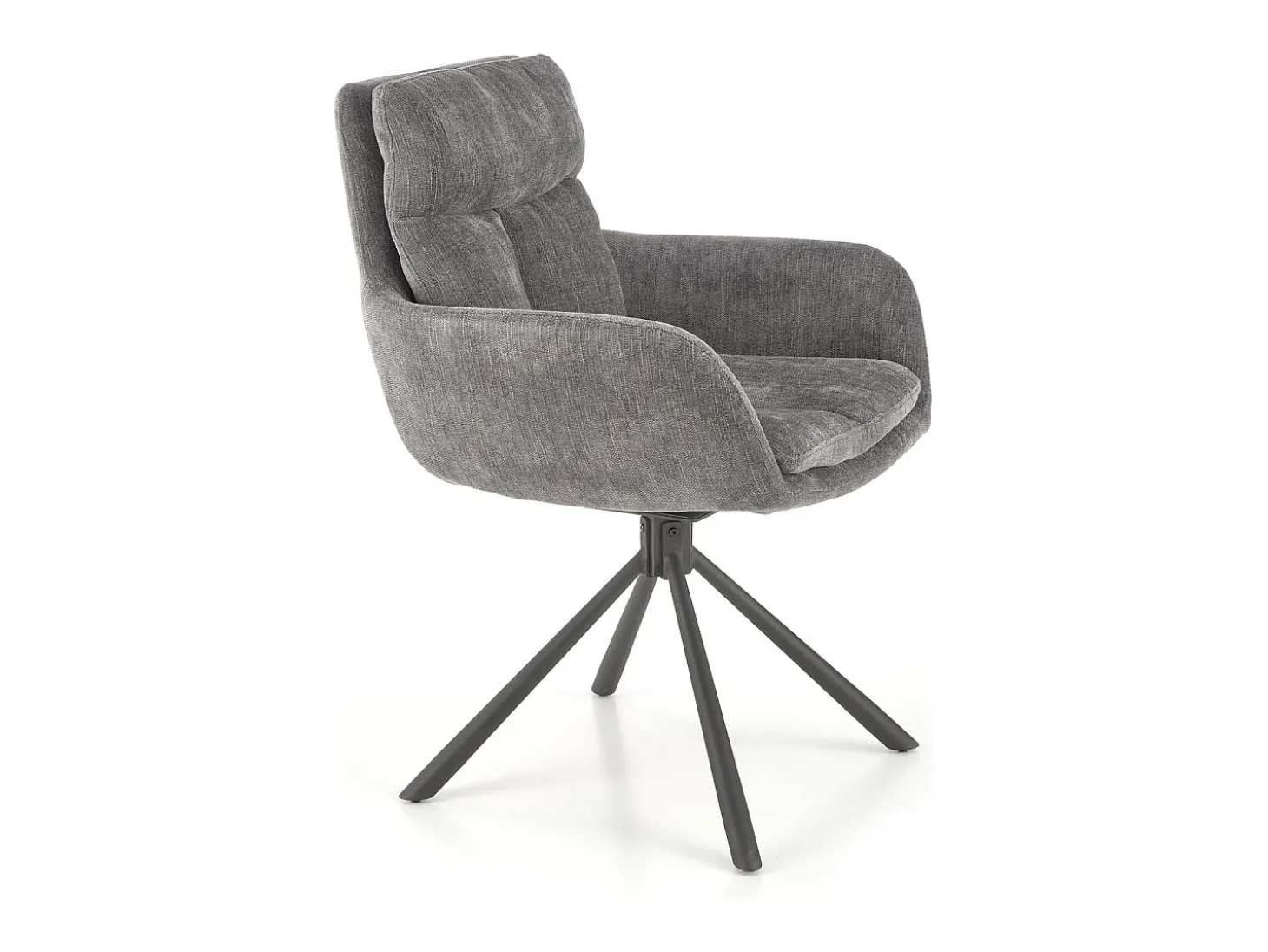 Silla giratoria tapizada de diseño en tejido gris Edge