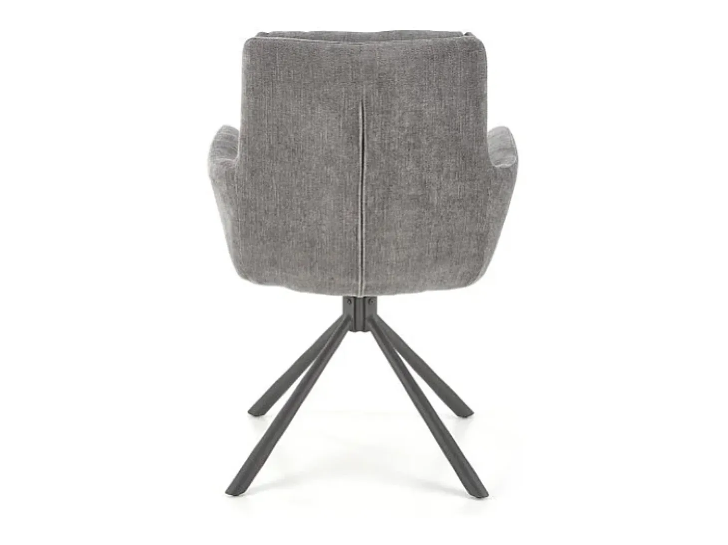 Silla giratoria tapizada de diseño en tejido gris Edge