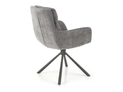 Silla giratoria tapizada de diseño en tejido gris Edge