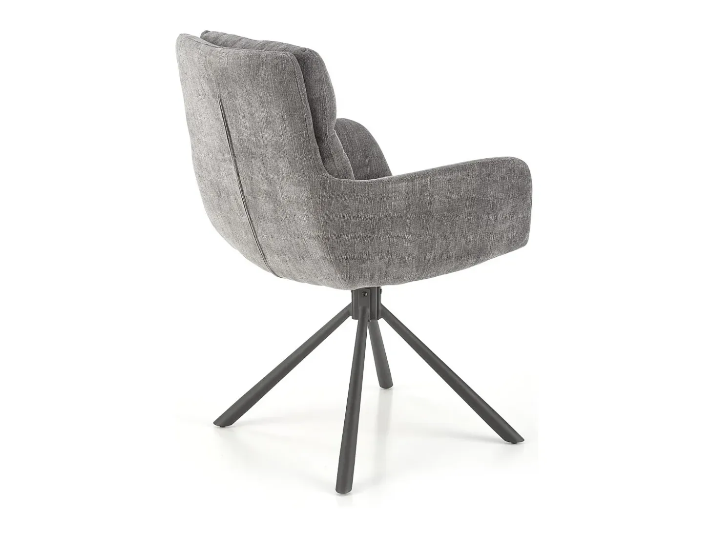 Silla giratoria tapizada de diseño en tejido gris Edge