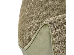 Silla giratoria verde oliva, tela y ecopiel, base de metal de 4 radios LUDMILA