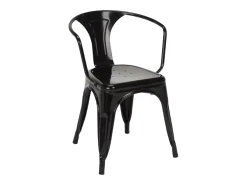 Silla industrial con reposabrazos de acero brillante Kuista-Gris oscuro