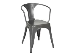 Silla industrial con reposabrazos de acero brillante Kuista-Rojo