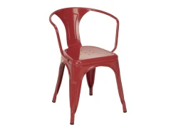 Silla industrial con reposabrazos de acero brillante Kuista-Azul claro