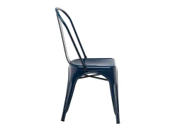 Silla industrial de acero brillante Kontoir, negra-Azul noche