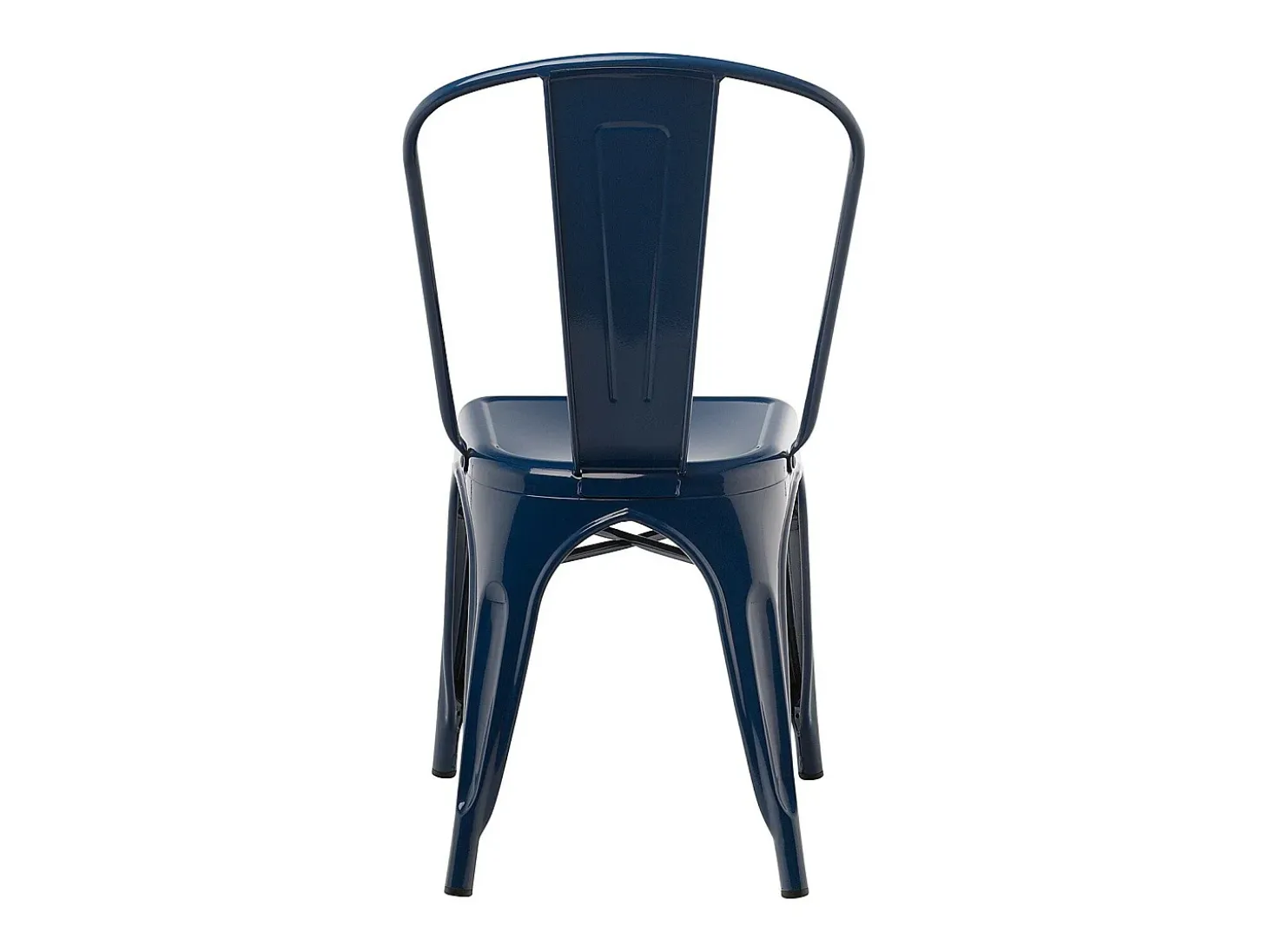 Silla industrial de acero brillante Kontoir, negra-Azul noche
