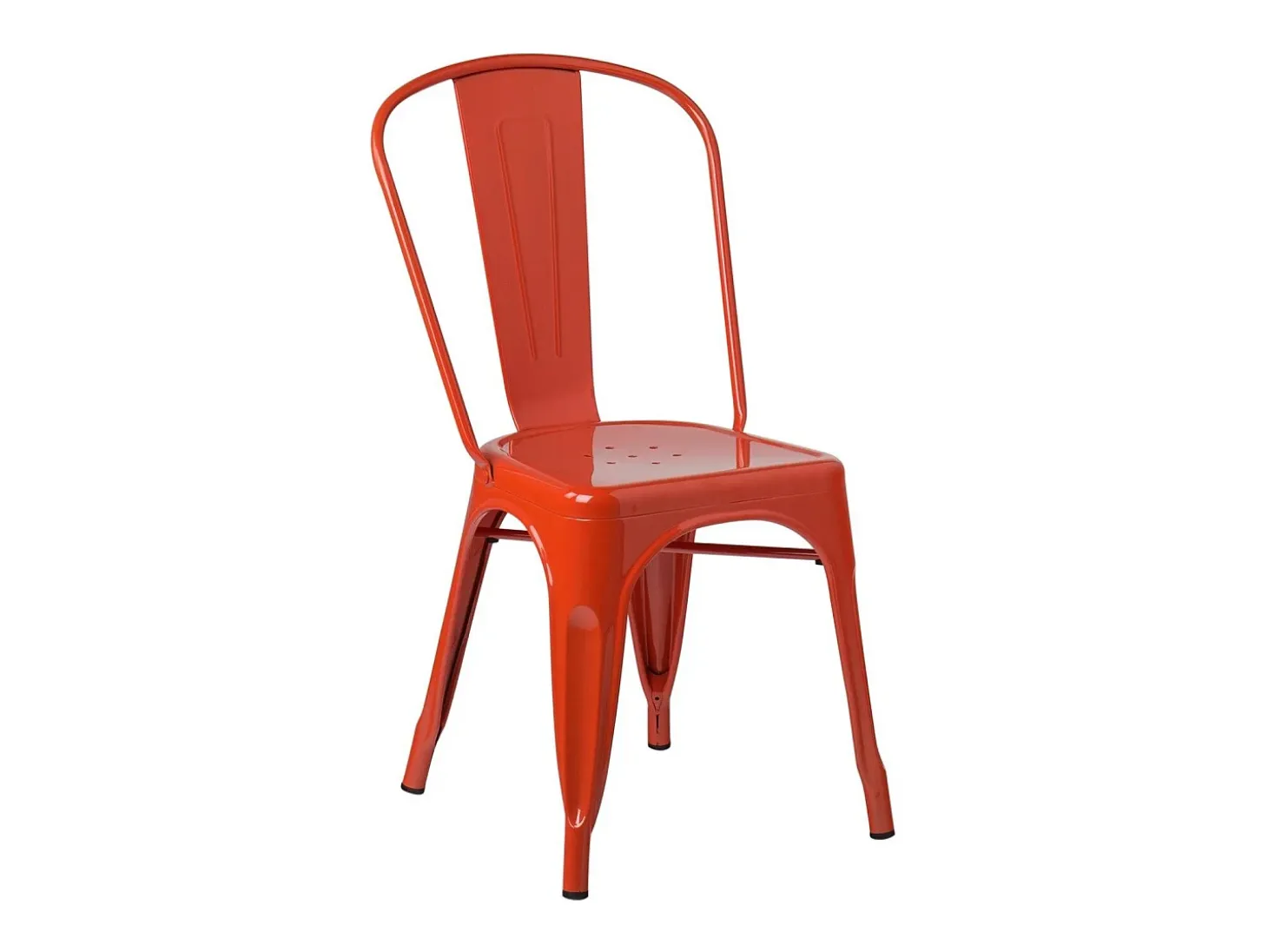 Silla industrial de acero brillante Kontoir, negra-Azul noche