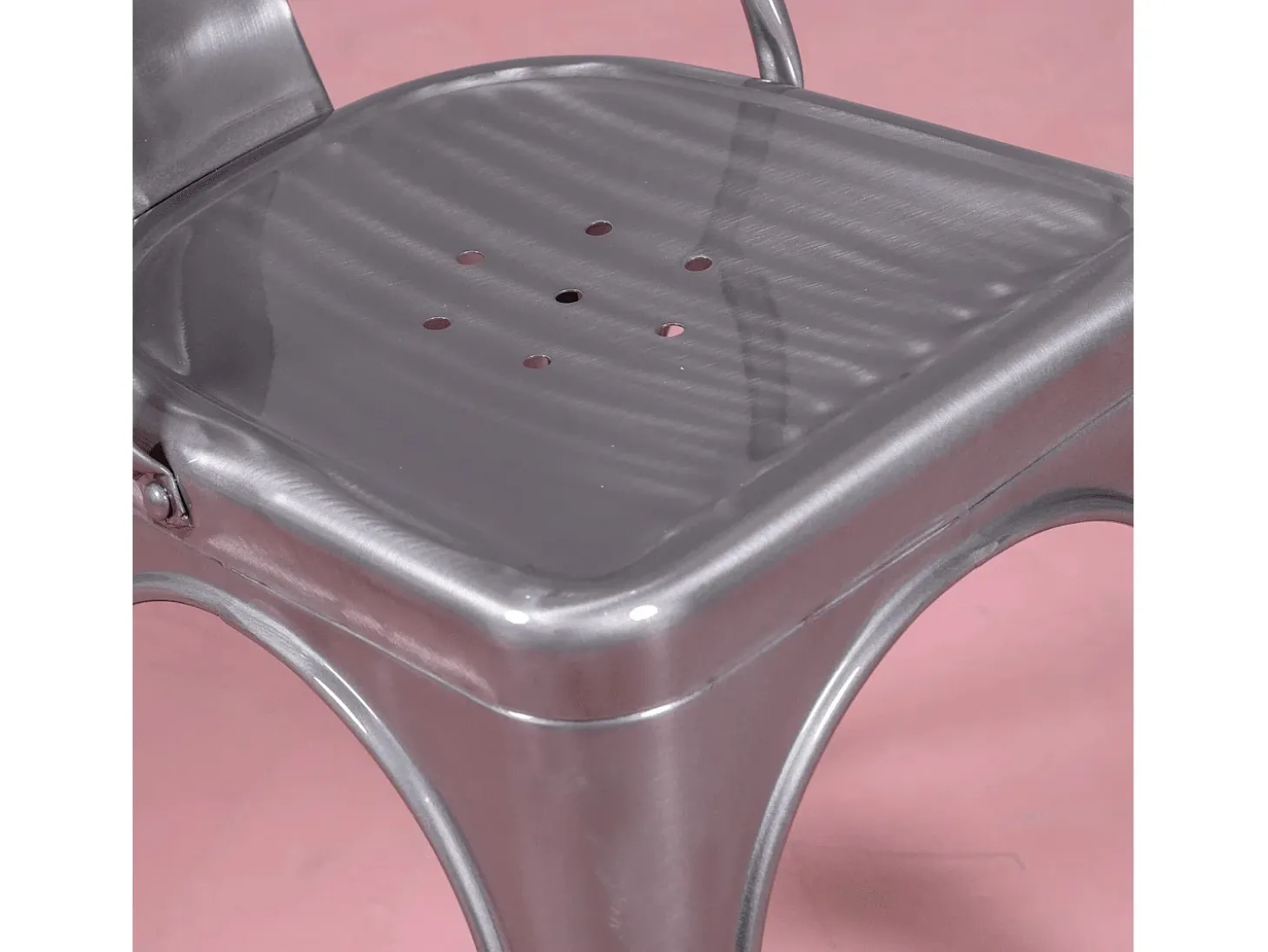 Silla industrial en acero metalizado - Bistro - Metálico