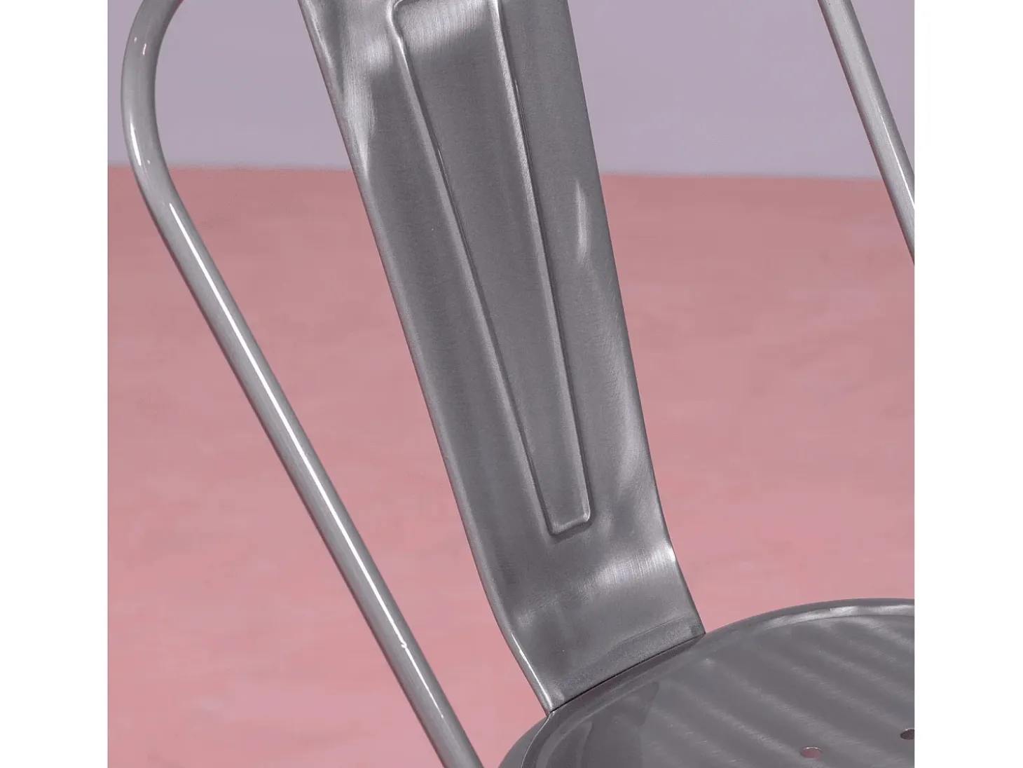 Silla industrial en acero metalizado - Bistro - Metálico