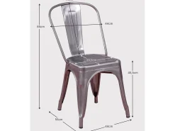 Silla industrial en acero metalizado - Bistro - Metálico