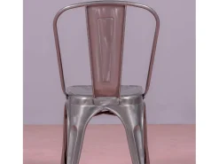 Silla industrial en acero metalizado - Bistro - Metálico