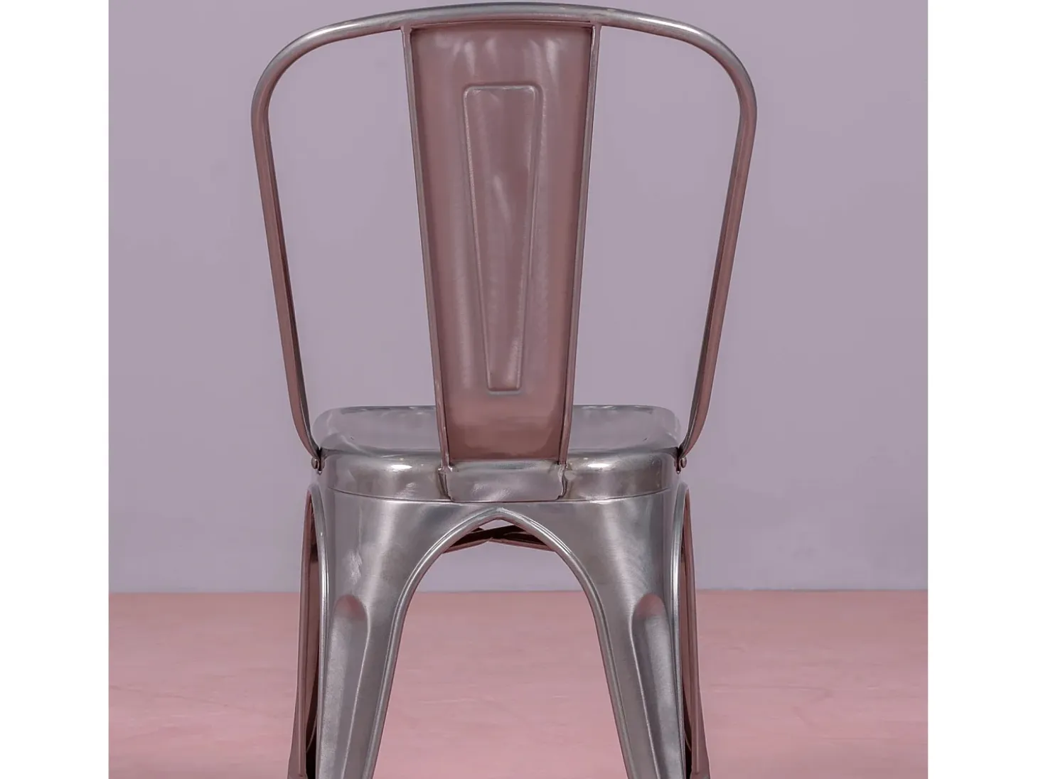 Silla industrial en acero metalizado - Bistro - Metálico