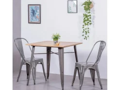 Silla industrial en acero metalizado - Bistro - Metálico