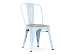 Silla industrial Kontoir marrón con asiento de pino macizo claro-Oro