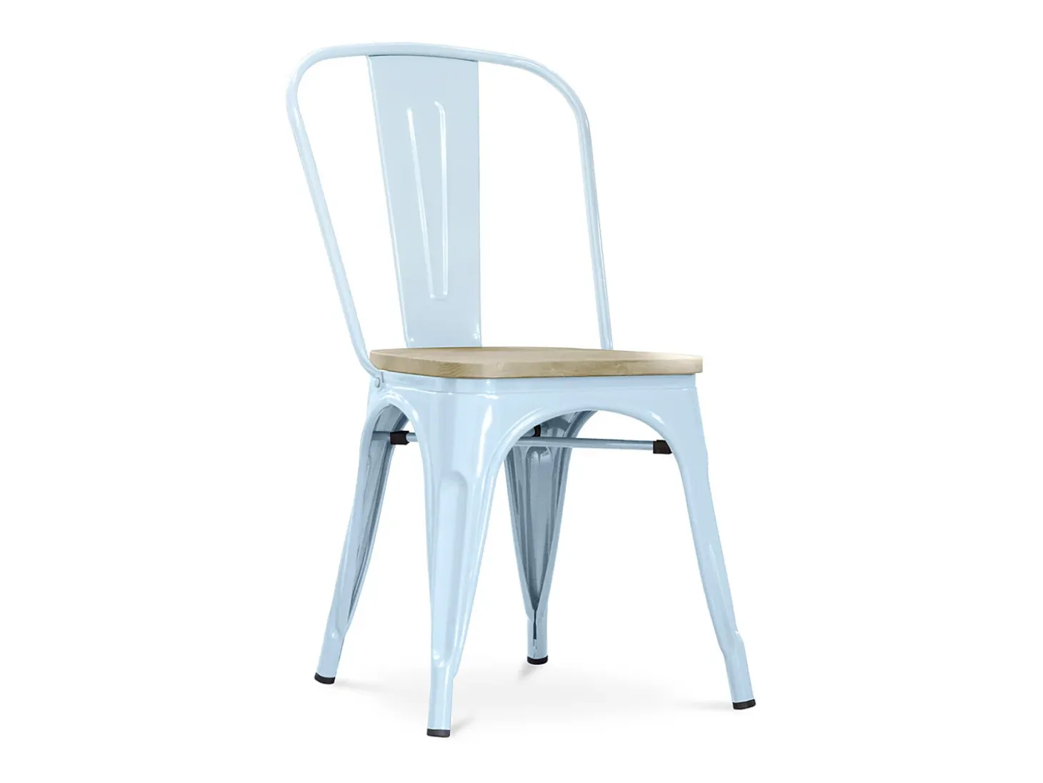 Silla industrial Kontoir marrón con asiento de pino macizo claro-Oro