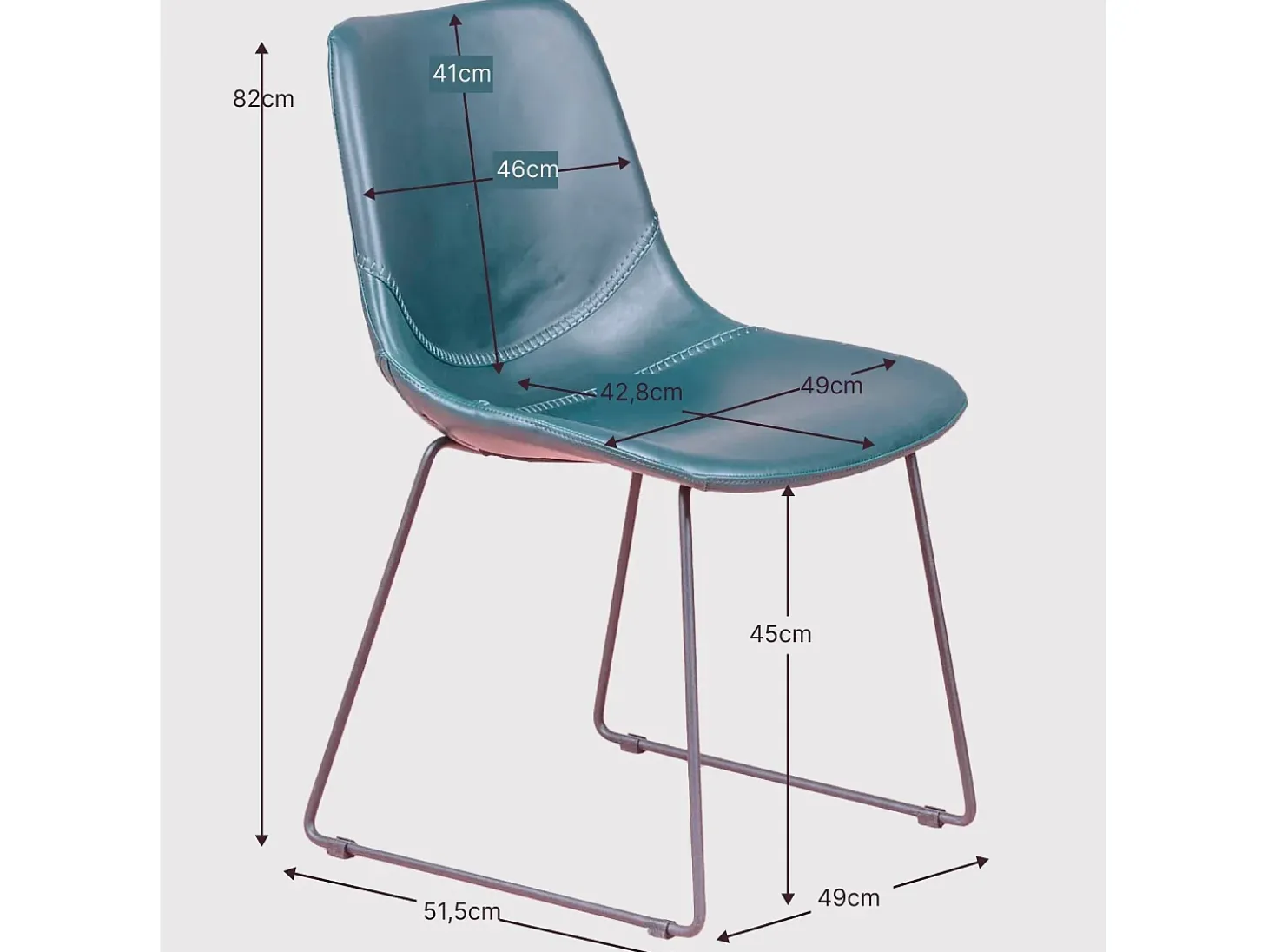 Silla industrial vintage tapizada en Polipiel - City - Naranja