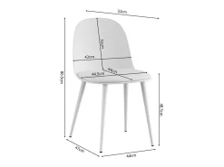Silla ''JASMON'' Cojín PU Blanco, dimensiones H81 x L51 x P44, ideal para tu cocina o comedor.