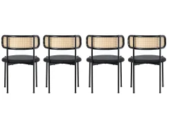 Silla, juego de 4, silla de ocio moderna y sencilla negra.