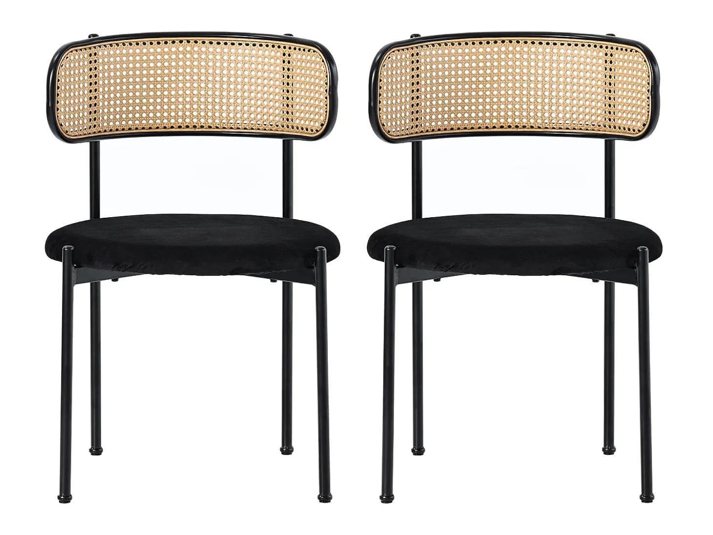 Silla, juego de 4, silla de ocio moderna y sencilla negra.