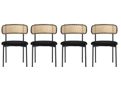 Silla, juego de 4, silla de ocio moderna y sencilla negra.
