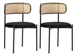 Silla, juego de 4, silla de ocio moderna y sencilla negra.