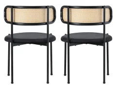 Silla, juego de 4, silla de ocio moderna y sencilla negra.