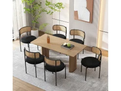 Silla, juego de 4, silla de ocio moderna y sencilla negra.