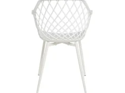 Silla Karlo de polipropileno con reposabrazos.-Color Blanco