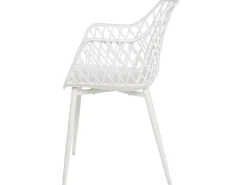 Silla Karlo de polipropileno con reposabrazos.-Color Blanco