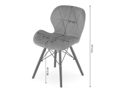 Silla LAGO de terciopelo - Patas grises/negras x 1
