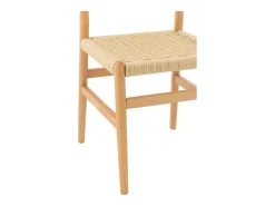 Silla LAP de madera de haya y cuerda natural – Auténtica artesanía-Color ribete verde crudo