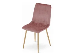 Silla LAVA - Terciopelo rosa / Patas de color madera x 1