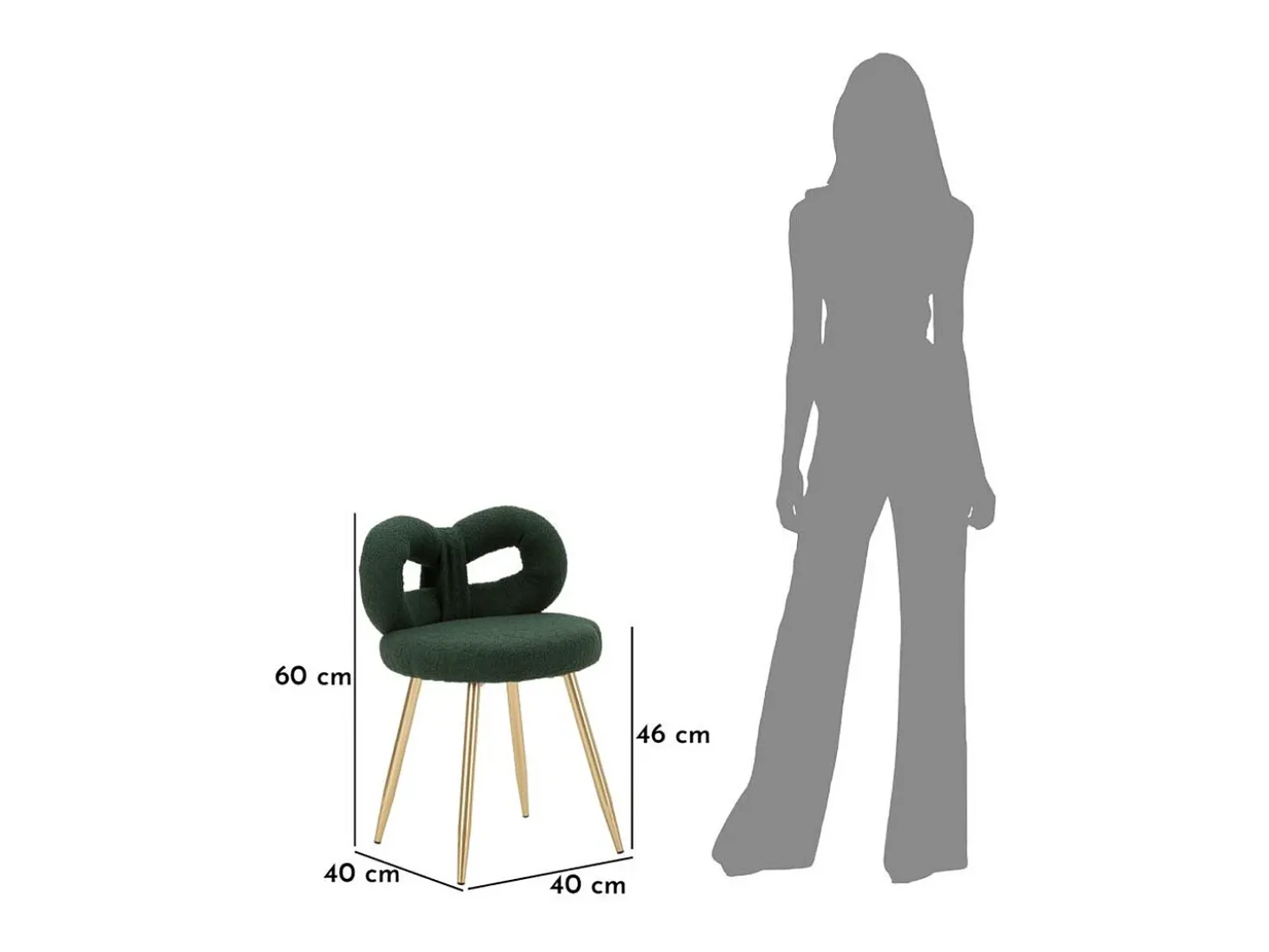 Silla Lazo 2, Verde, 40x40x67 cm, Kendra Home