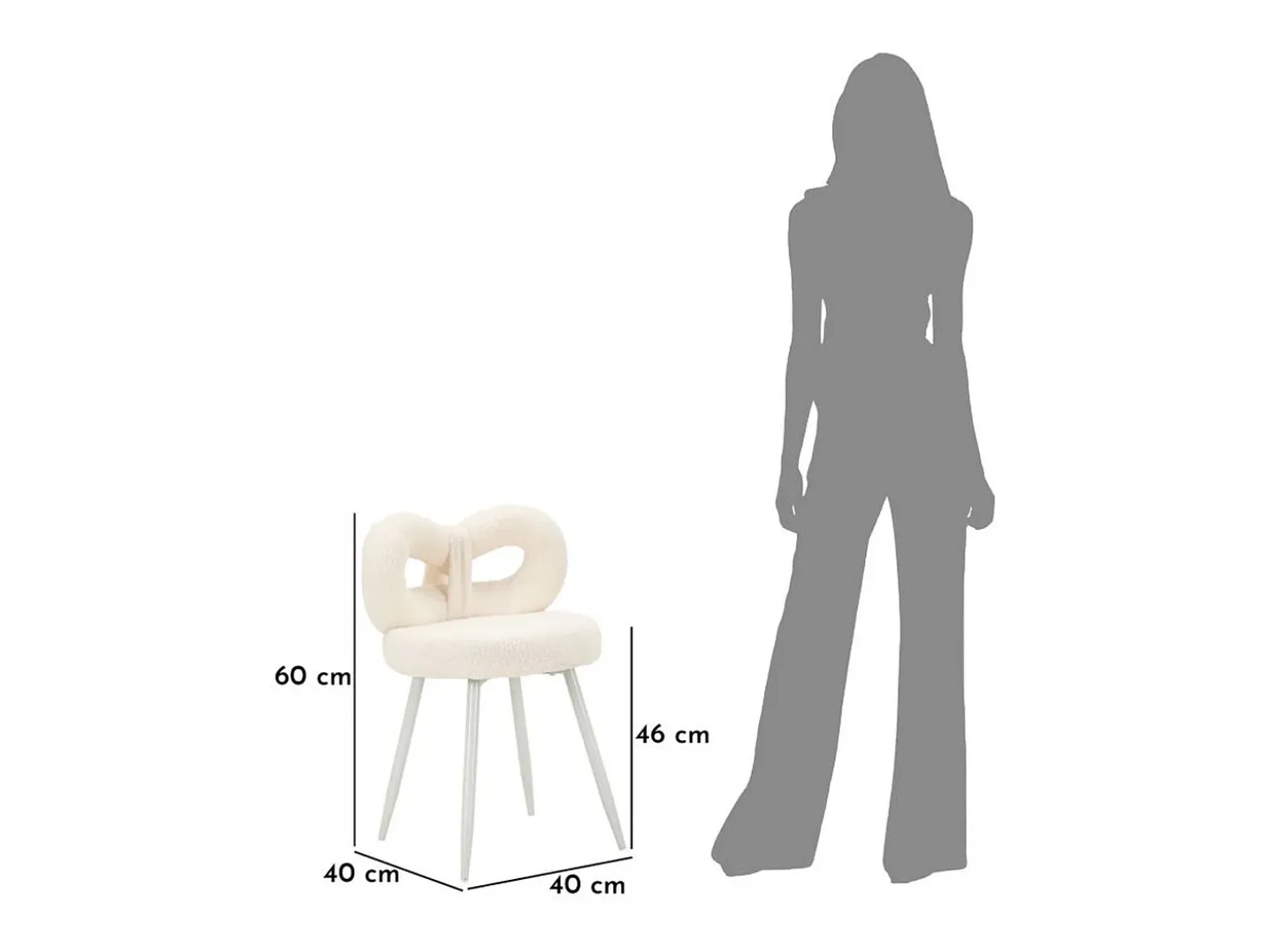 Silla Lazo, Blanco, 40x40x67 cm, Kendra Home