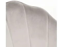 Silla Lizaty de terciopelo gris y madera natural - Juego de 2
