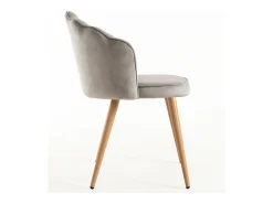 Silla Lizaty de terciopelo gris y madera natural - Juego de 2