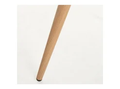 Silla Lizaty de terciopelo gris y madera natural - Juego de 2