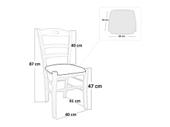 Silla Loris de madera de cerezo con asiento de símil piel color antracita