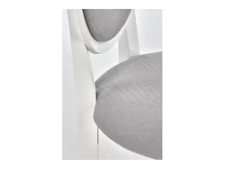 Silla Louis medallón de madera blanca y gris