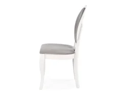 Silla Louis medallón de madera blanca y gris