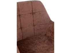 Silla LOUNA con reposabrazos – Tejido suave y patas de acero negro-Color Marrón