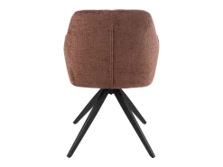 Silla LOUNA con reposabrazos – Tejido suave y patas de acero negro-Color Marrón