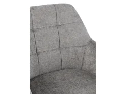 Silla LOUNA con reposabrazos – Tejido suave y patas de acero negro-Color Gris