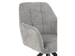 Silla LOUNA con reposabrazos – Tejido suave y patas de acero negro-Color Gris