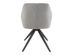 Silla LOUNA con reposabrazos – Tejido suave y patas de acero negro-Color Gris