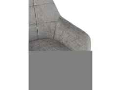 Silla LOUNA con reposabrazos – Tejido suave y patas de acero negro-Color Gris